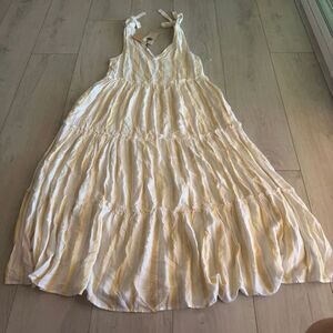 Label of Love sleeveless white and yellow vertical stripes women’s dress size L